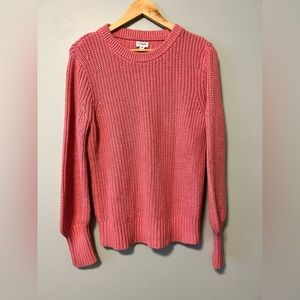 J Crew Pink Fisherman Knit Sweater